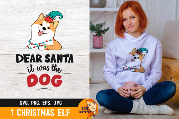 Christmas Dog in a Elf Hat with Quote: Graphics & Crafts Asset Review