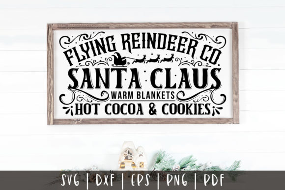Flying Reindeer Co, Christmas Sign SVG