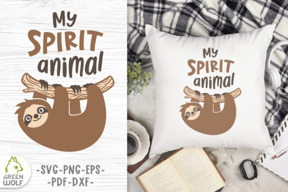 Funny Pillow SVG Design with Sloth: Graphics for Crafts & Content