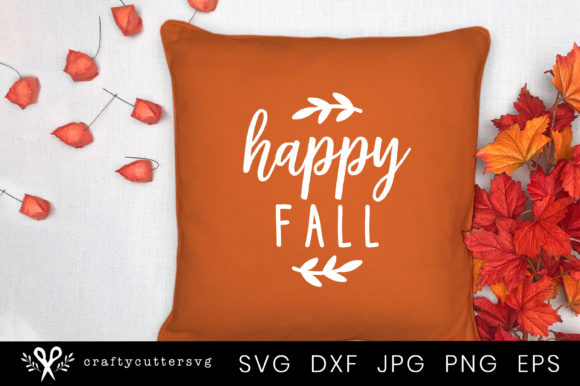 Happy Fall Quote Pillow: Graphics & Crafts Asset Review