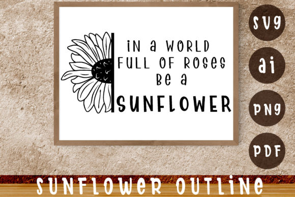 Sunflowers SVG Half Sunflower with Quot: Graphics for Crafts & Branding