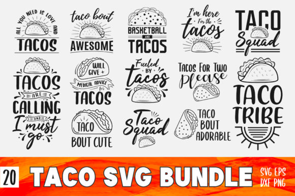 Taco & Fiesta SVG PNG Design Bundle: Graphics for Crafts & Content