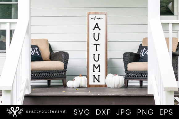 Welcome Autumn Quote Porch Sign Graphics for Crafts